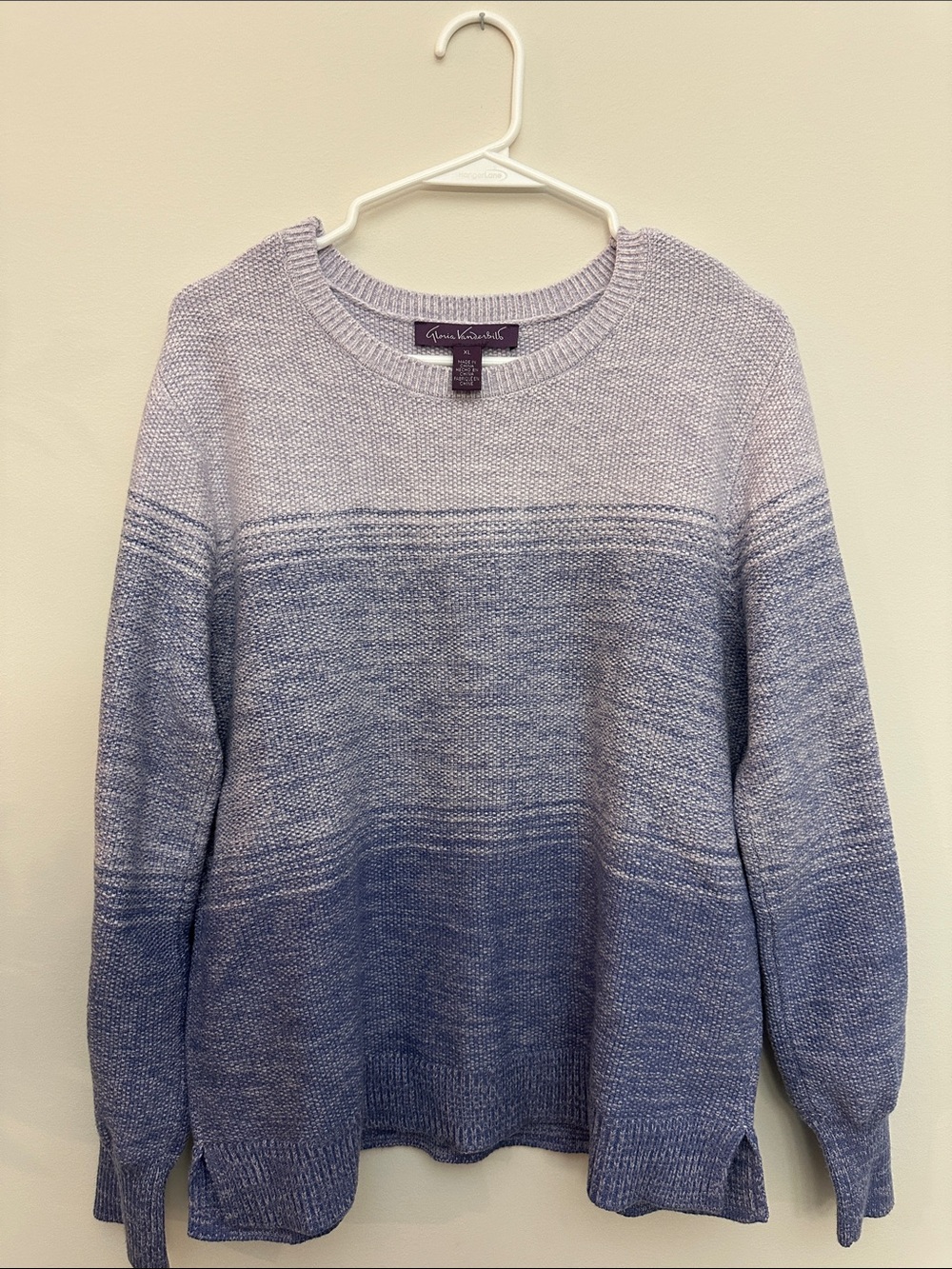 Gloria Vanderbilt Lavender to Blue Ombre Knit Sweater